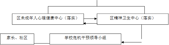 区未成年人心理健康中心（落实）,区精神卫生中心（落实）,家长、社区,学校危机干预领导小组